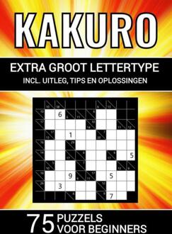 Brave New Books Kakuro - Extra Groot Lettertype - 75 Puzzels Voor Beginners - Puzzelboeken & Meer