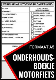 Brave New Books Onderhoudsboekje Motorfiets - Universeel Reparatie Boek - Motorfiets Onderhoudsboekjes