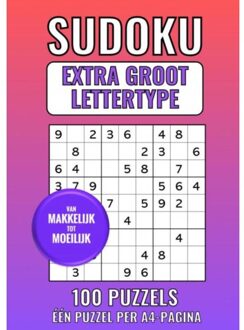 Brave New Books Sudoku Extra Groot Lettertype - Van Makkelijk Tot Moeilijk - 100 Puzzels - Eén Puzzel Per A4-Pagina - Groot Lettertype Boeken
