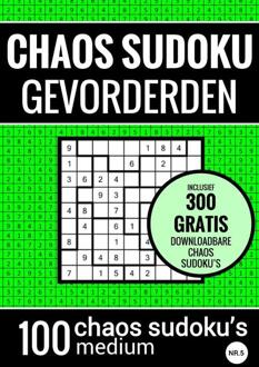 Brave New Books Sudoku Medium: Chaos Sudoku - Nr. 5 - Puzzelboek Met 100 Medium Puzzels Voor Volwassenen En Ouderen - Sudoku Puzzelboeken