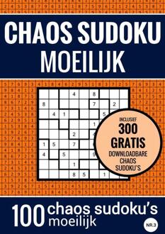 Brave New Books Sudoku Moeilijk: Chaos Sudoku - Nr. 3 - Puzzelboek Met 100 Moeilijke Puzzels Voor Volwassenen En - Sudoku Puzzelboeken