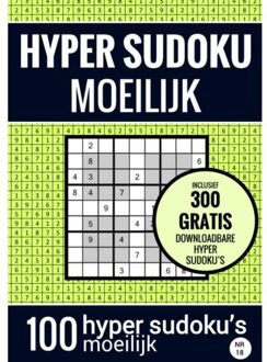 Brave New Books Sudoku Moeilijk: Hyper Sudoku - Nr. 18 - Puzzelboek Met 100 Moeilijke Puzzels Voor - Sudoku Puzzelboeken