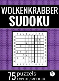 Brave New Books Wolkenkrabber Sudoku - Nr. 42 - 75 Puzzels - Expert / Moeilijk - Sudoku Puzzelboeken