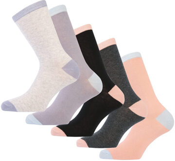 Brave Soul damessokken in meerdere kleuren, set van 5 - maat One Size Veelkleurig