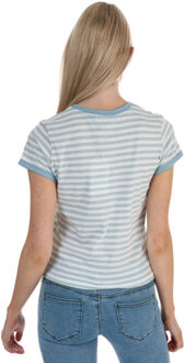 Brave Soul gestreept dames-T-shirt in muntgroen - maat Mint