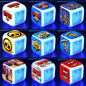 Brawling Cartoon star Alarm Clock Kids wake up light Digital Alarm Clock Kid Toys LED Clock Color Changing table reveil wekker