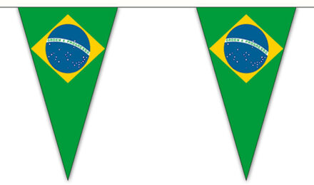 Brazilie landen punt vlaggetjes 20 meter Groen