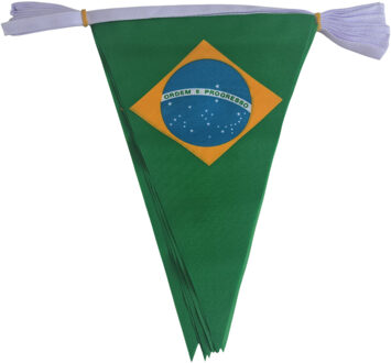 Brazilie landen punt vlaggetjes - 5 meter - polyester - landen - versiering - feestartikelen