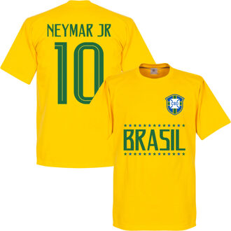 Brazilie Neymar JR 10 Team T-Shirt - Geel - XXL