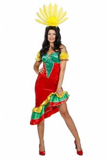 Brazilie & Samba Kostuum | Samba Rio De Janeiro Carnaval | Vrouw | Maat 36 | Carnaval kostuum | Verkleedkleding