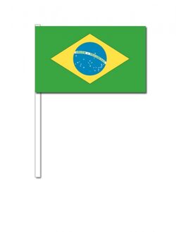 Brazilie zwaai vlaggetjes 12 x 24 cm