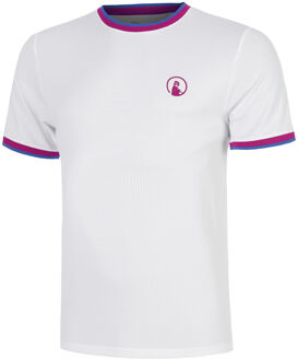 Break Ringer T-shirt Heren-wit, berry - M