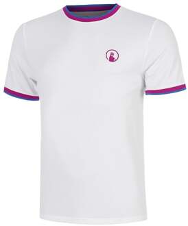 Break Ringer T-shirt Heren-wit, berry - XS,S,M,L,XL,XXL