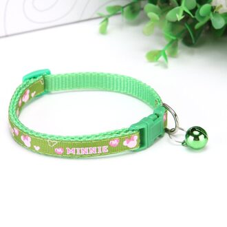 Breakaway Kat Halsband Nekkoord Nylon Kitten Puppy Pet Met Kleurrijke Bell Puppy Pet Leash Accessoires groen