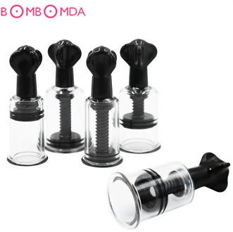 Breast Nipple Sucker Of 4 Sizes Sexy Breast Massage Clip Enhancement Vacuum Pump Sucker Breast Enlarger Vibrating Sex Adults Toy
