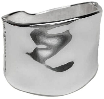 Brede bangle Bold  zilver - One Size,