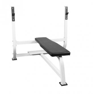 Brede Halterbank - Fitnessbank - Belastbaar Tot 250 Kg - Wit