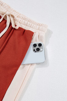 Brede Pantalon Met Zijpanelen Bruin