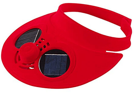Brede Rand Fisher Mode Met Koelventilator Strand Cap Zonnehoed Kinderen Dagelijks Zomer Reizen Fietsen Sport Lege Top solar Power Rood