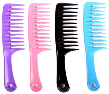 Brede Tanden 23.8Cm Kappers Kam Tranparent Haar Pruik Kam Voor Hairstyling Ontwarren Big Hair Kam Ideaal Willekeurige Kleur 1pc