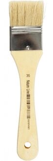 Brede verf en vernis kwast - 35 mm - hout - platte kwast - Kwast Beige
