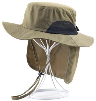 Breedgerande Zonnehoed Voor Mannen En Vrouwen In De Zomer Polyester Sneldrogende Hoed Berg Vissen Emmer Hoeden met Nek Guard AG