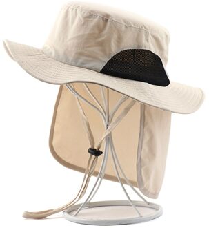 Breedgerande Zonnehoed Voor Mannen En Vrouwen In De Zomer Polyester Sneldrogende Hoed Berg Vissen Emmer Hoeden met Nek Guard BG