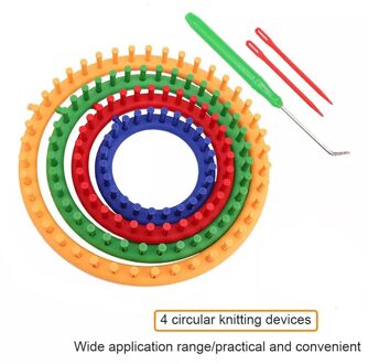 Breien Machine Naaien Materiaal Accessoires Loom Handwerken Kit Tools Circulaire Te Breien Weven Handgemaakte Sjaal Sok Hechtdraad Diy 4 circles