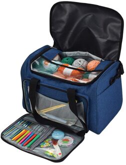 Breinaalden Organizer Garen Bakken, Breien Tassen En Bakken Garen Zak Draagbare Voor Carrying Haak Haken, Breien Naalden Aegean blauw-A
