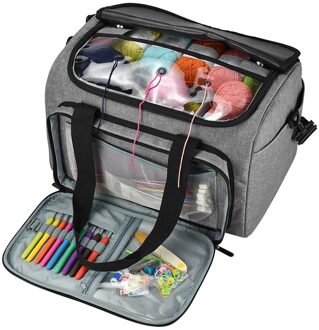 Breinaalden Organizer Garen Bakken, Breien Tassen En Bakken Garen Zak Draagbare Voor Carrying Haak Haken, Breien Naalden Heron grijs-A