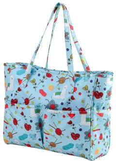 Breinaalden Organizer Garen Bakken, Breien Tassen En Bakken Garen Zak Draagbare Voor Carrying Haak Haken, Breien Naalden lucht blauw-C