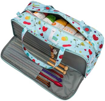 Breinaalden Organizer Garen Bakken, Breien Tassen En Bakken Garen Zak Draagbare Voor Carrying Haak Haken, Breien Naalden lucht blauw-D