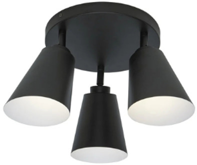 Bremen Plafonnière - 3-kap - Zwart