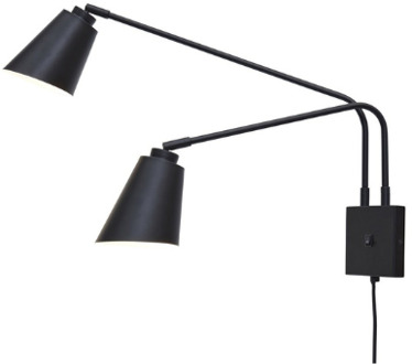 Bremen Wandlamp - 2-kap - zwart