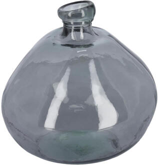 Brenna grote glazen vaas blauw 100% gerecycled