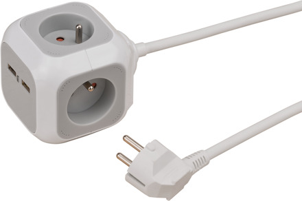 Brennenstuhl ALEA-Power USB-Charger stekkerblok | 4-voudig | 1,4m H05VV-F 3G1,5 | FR/BE - 1150101
