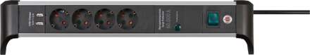 Brennenstuhl ALU-Office-Line | 4 voudig | USB 3.1A | *DE* | 60kA/o.Filter | - 1,8m | H05VV-F3G1,5 1391020410