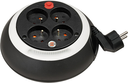 Brennenstuhl Comfort-Line kabelhaspel | CL-S 4-voudig | zwart/wit | 3m | H05VV-F 3G1,5 FR - 1109224