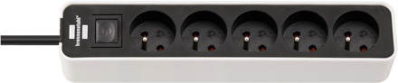 Brennenstuhl Ecolor stekkerdoos | 5-voudig | Wit/Zwart | 1,5m H05VV-F 3G1,5 | FR/BE - 1153254020