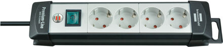 Brennenstuhl Premium-Line stekkerdoos 4-voudig zwart/lichtgrijs 5m H05VV-F 3G1,5 - 1951540101