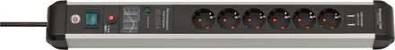 Brennenstuhl Premium-Protect-Line | 6 voudig | USB 3.1A | 3m | 60kA | ÜSS/Filter | 16A 1391010610