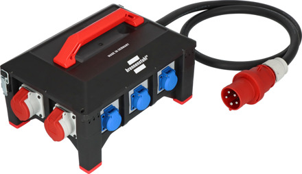 Brennenstuhl Professional rubberen bouwstroomverdeler | BSV 5-63A FI type B | 2m | H07RN-F 5G16,0 | CEE32A+2x16A,6x230V - 9150630168