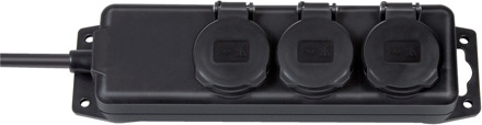 Brennenstuhl Stopcontactverdeler | IP44 | 3-voudig | zwart | 2m | H07RN-F 3G1,5 FR - 1159934