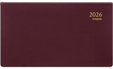 Brepols agenda 2026 omniplan seta spiraal, 1 week per 2 pagina's, bordeaux