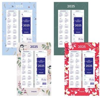 Brepols Weekkalender 2026 brepols 190x130 7dagen/1pagina Spiraal fantasie assorti