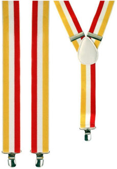 Bretels Oeteldonk - rood/geel/wit - volwassenen - Carnaval verkleed accessoires Multi