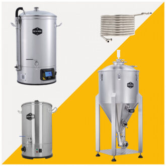 Brew Monk® Mega Deal: Brew Monk B40 wifi & C40 conisch gistingsvat & Counterflow chiller & spoelwaterverwarmer