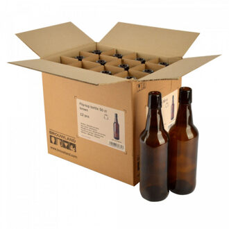 Brewferm® Beugelfles 50 cl bruin - zonder beugel - 12 stuks per kartonnen doos - flessenset