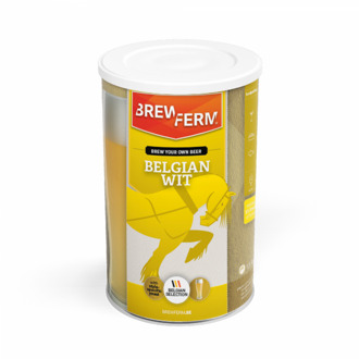 Brewferm® bierkit Belgian Wit - bier brouwen - goudkleurig bier - brouw thuis 15 liter verfrissend en kruidig tarwebier van hoge gisting – bierconcentraat – Craft Beer