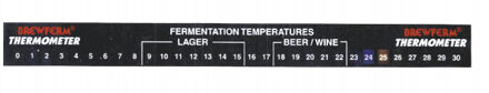 Brewferm® zelfklevende thermometerstrip vloeibare kristal 0-30°C - kamertemperatuur - vloeistoftemperatuur
